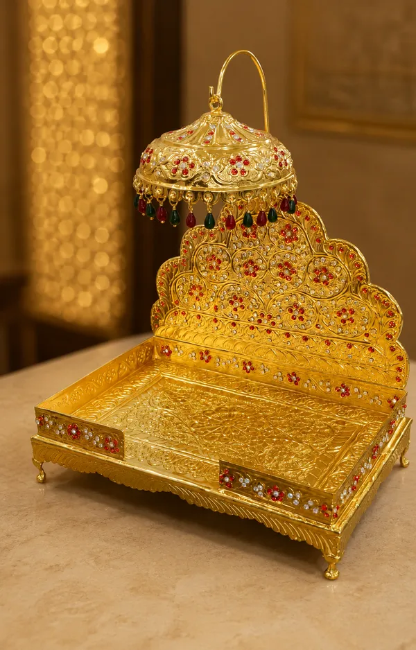 Premium_Copper_Pooja_Sinhasana_with_High-Quality_Gold_Polish_|_Ornate_Deity_Throne_for_Home_Temple_&_Mandir_|_6_Inch