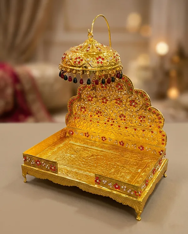 Premium_Copper_Pooja_Sinhasana_with_High-Quality_Gold_Polish_|_Ornate_Deity_Throne_for_Home_Temple_&_Mandir_|_6_Inch