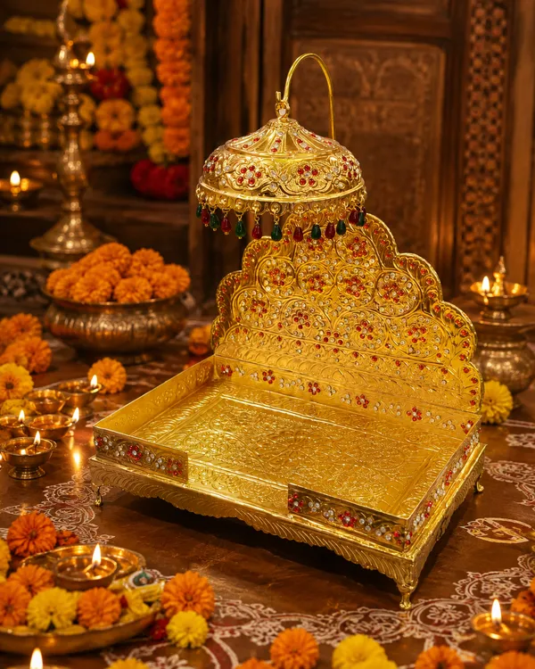 Premium_Copper_Pooja_Sinhasana_with_High-Quality_Gold_Polish_|_Ornate_Deity_Throne_for_Home_Temple_&_Mandir_|_6_Inch