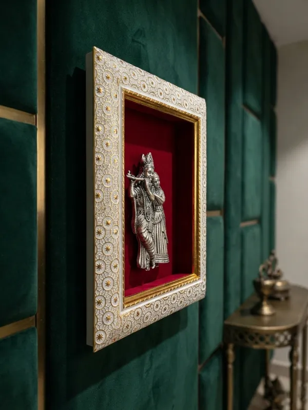 Radha_Krishna_Brass_Idol_Frame_with_Velvet_Background_|_8x6_Inch_|_Religious_Gift_|_Home_Mandir_Decor