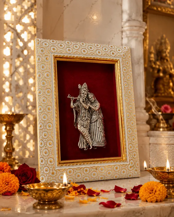 Radha_Krishna_Brass_Idol_Frame_with_Velvet_Background_|_8x6_Inch_|_Religious_Gift_|_Home_Mandir_Decor