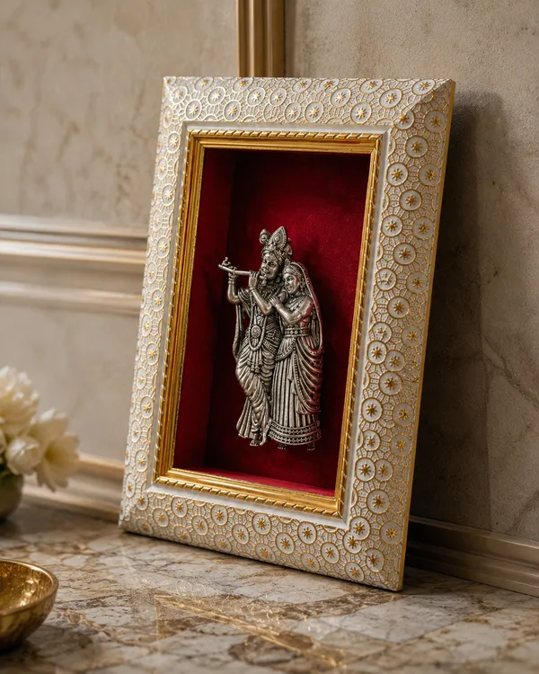 Radha_Krishna_Brass_Idol_Frame_with_Velvet_Background_|_8x6_Inch_|_Religious_Gift_|_Home_Mandir_Decor