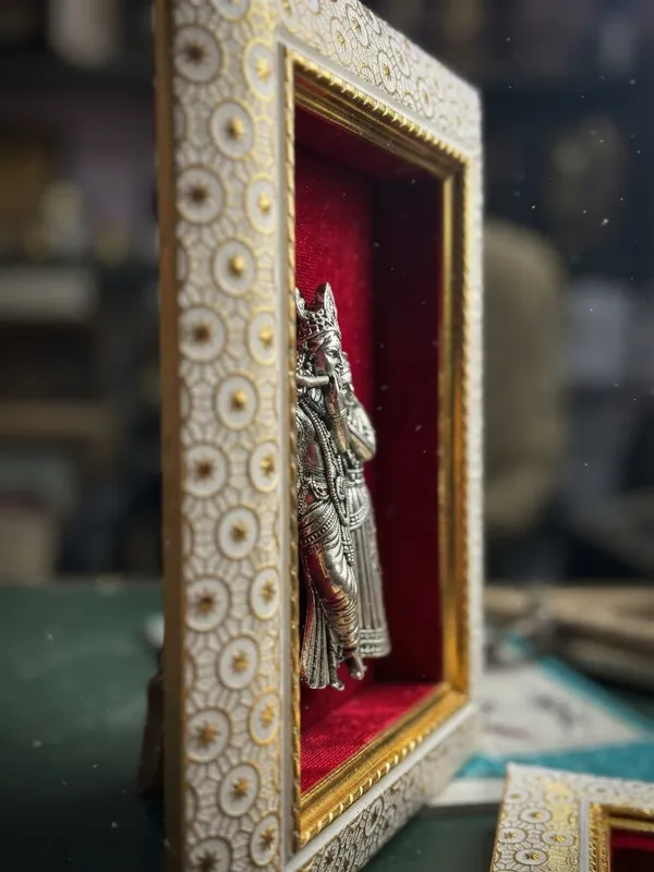 Radha_Krishna_Brass_Idol_Frame_with_Velvet_Background_|_8x6_Inch_|_Religious_Gift_|_Home_Mandir_Decor