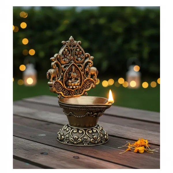 Antique_Brass_Finish_Diya_With_Decorative_Backplate_-_Traditional_Oil_Lamp_For_Pooja_And_Home_Decor