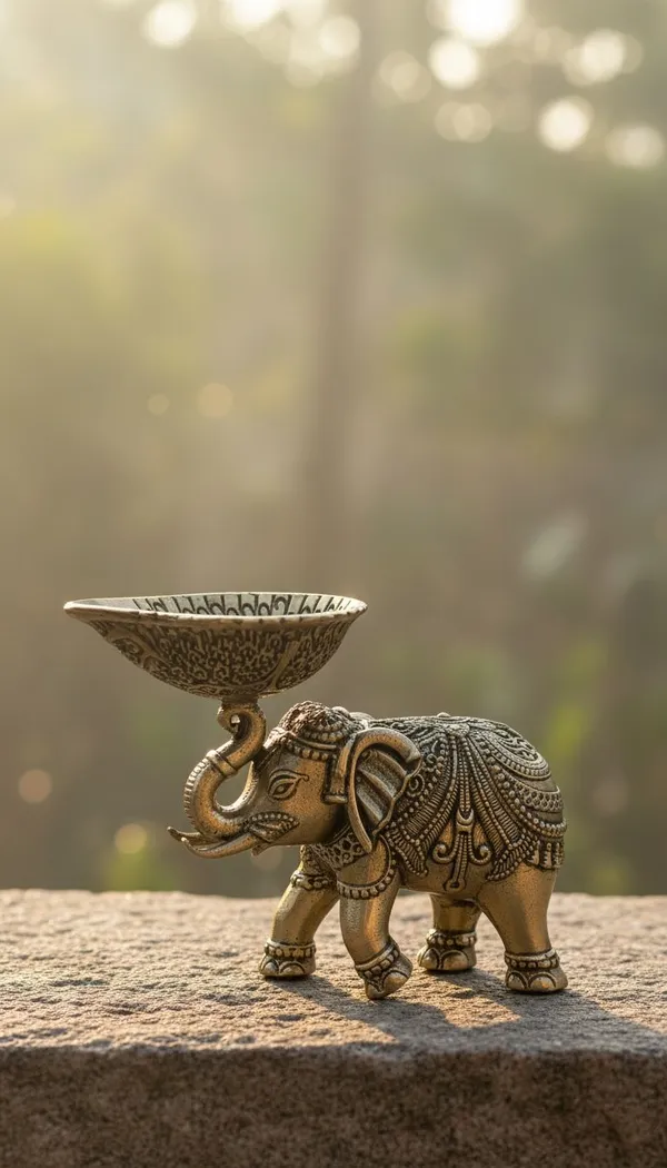 Decorative_Brass_Elephant_Candle_Holder_With_Bowl