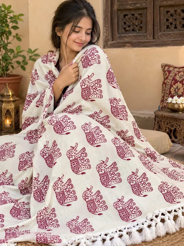 Bhagalpuri_Chadar_Rajasthani_Look_Hand_Painting_Dull_Chadar