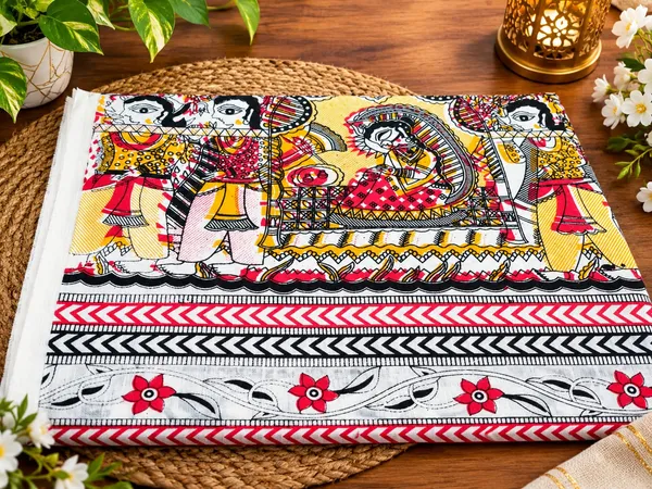 Bhagalpuri_Madhubani_Printed_Hand_Printed_Silky_&_Comfort_Dull_Chadar