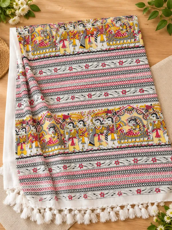 Bhagalpuri_Madhubani_Printed_Hand_Printed_Silky_&_Comfort_Dull_Chadar