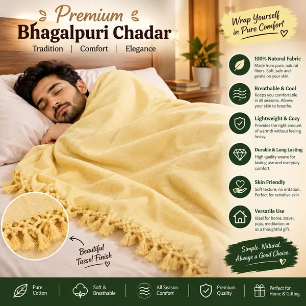 Bhagalpuri_Silk_Chadar_Extra_Soft_&_Comfort_Yellow_Plain_Chadar