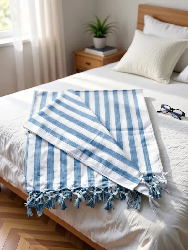 Blue_Strip_Lightweight_Yet_Warm_Ac_Comforter