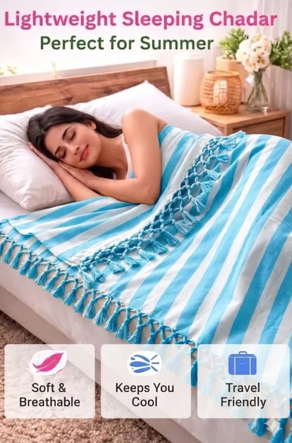 Bhagalpuri_Dull/Silk_Chader_Firoza_Strip_For_Ac_Room