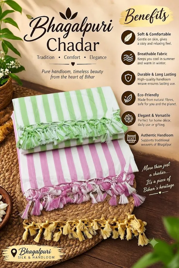 Pack_Of_2_Pink_And_Green_Strip_Bhagalpuri_Dull_Chadar_Soft_&_Comfort