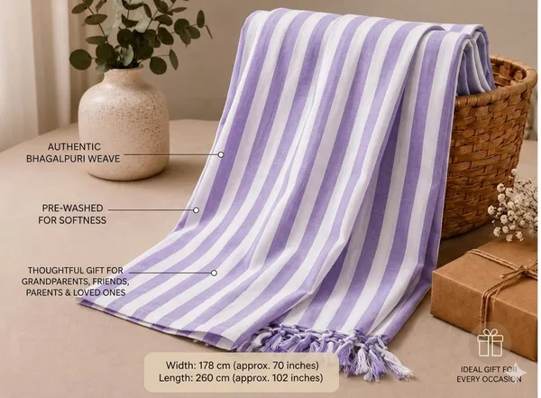 Soft_Bhagalpuri_Andi_Chadar_Purple_Strip_Summer_Blanket_