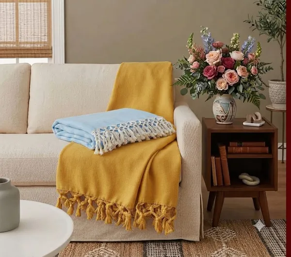 Top_Quality_Bhagalpuri_Chadar_Extra_Soft_Yellow_&_Skyblue_Plain_Chadar