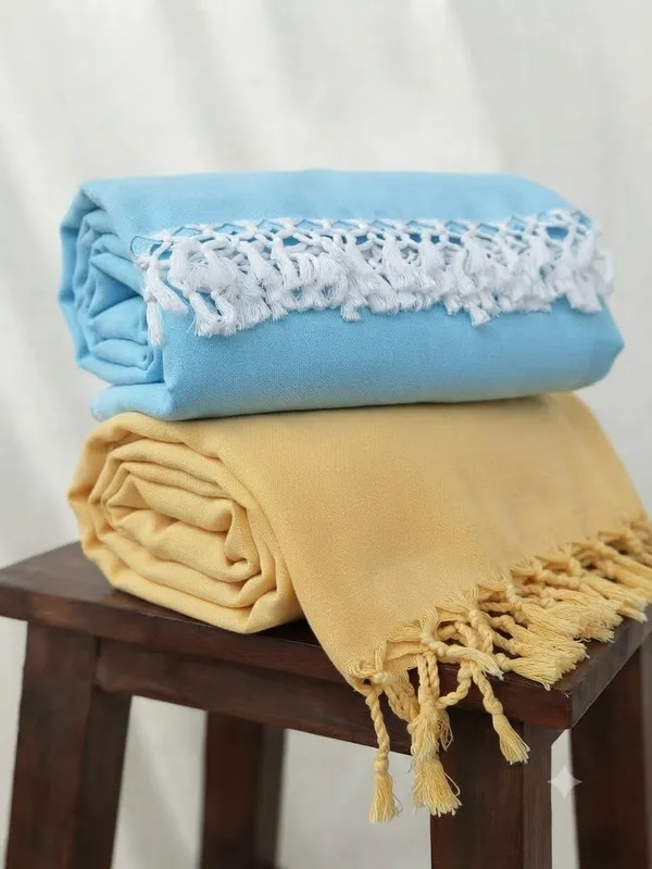Top_Quality_Bhagalpuri_Chadar_Extra_Soft_Yellow_&_Skyblue_Plain_Chadar