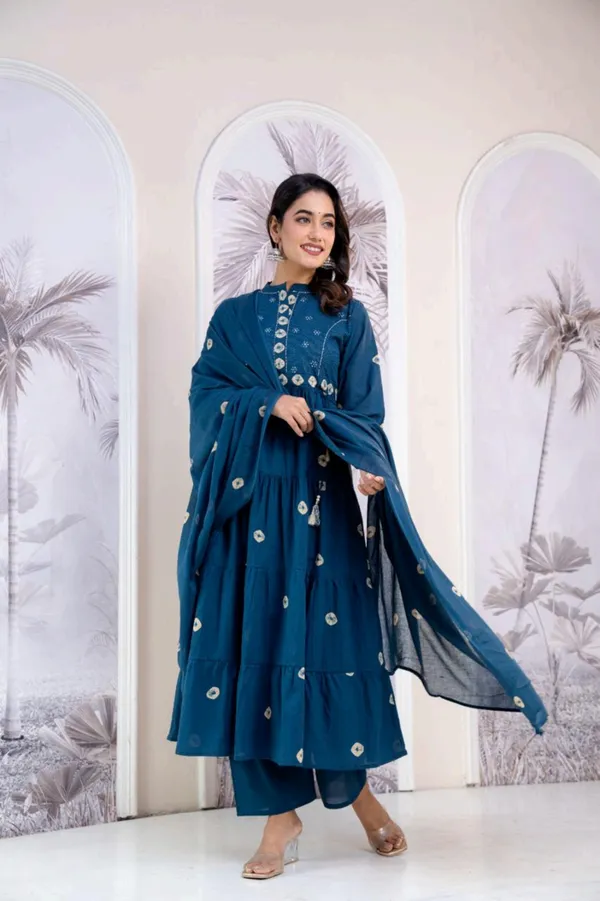 Anarkali_Suit_Set_Blue_Embroidered_With_Dupatta