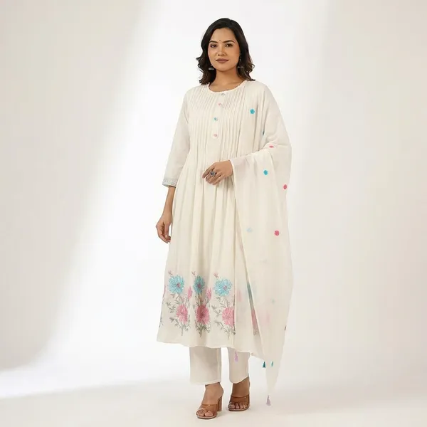 Anarkali_Suit_Set_White_Floral_Embroidered_With_Dupatta