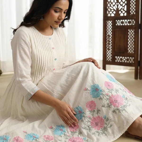 Anarkali_Suit_Set_White_Floral_Embroidered_With_Dupatta