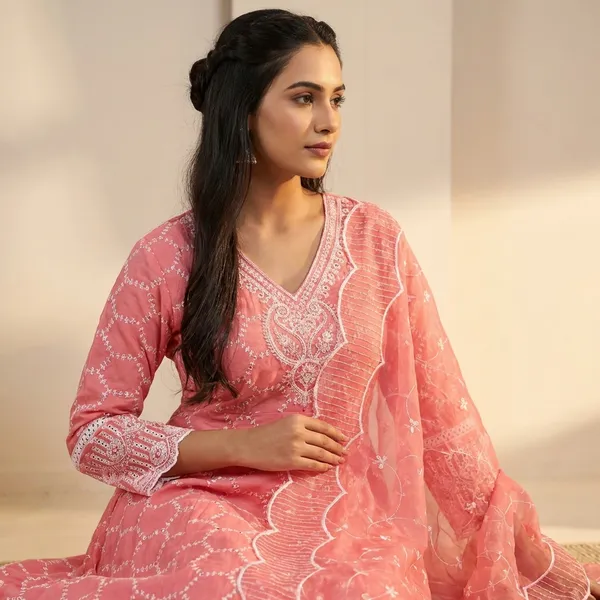 Anarkali_Suit_Set_Pink_Embroidered_With_Dupatta