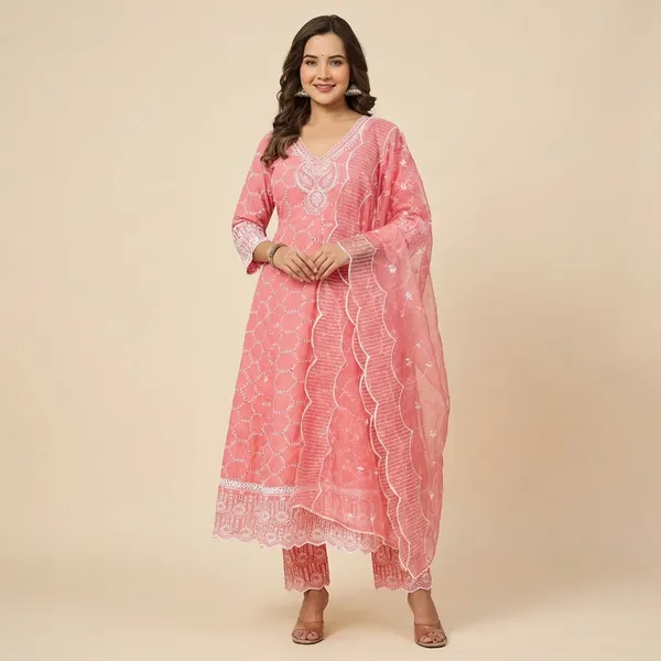 Anarkali_Suit_Set_Pink_Embroidered_With_Dupatta