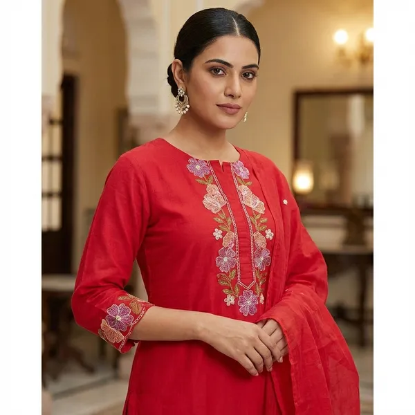 Anarkali_Suit_Set_Red_Embroidered_Kurta_Set_With_Dupatta
