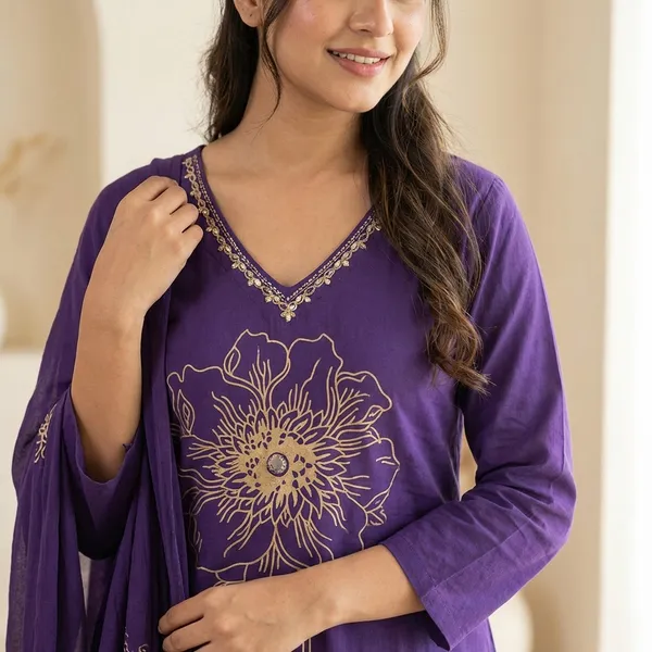 Kurta_Palazzo_Set_Purple_Floral_Embroidered