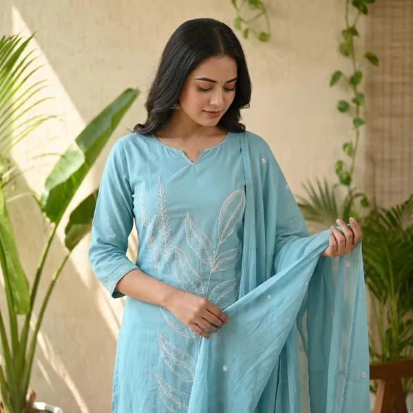 Kurta_Palazzo_Set_Sky_Blue_Embroidered_With_Dupatta