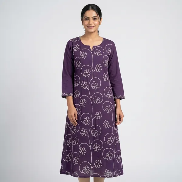 Kurta_Palazzo_Set_Purple_Embroidered_Floral