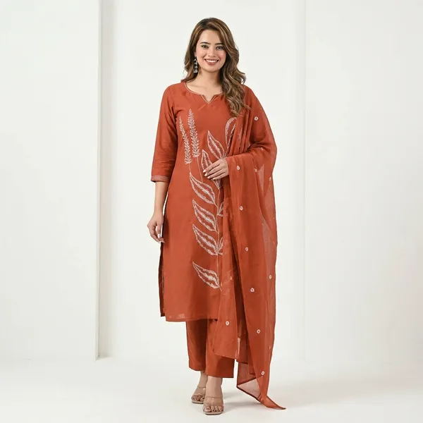 Kurta_Palazzo_Set_Rust_Orange_Embroidered_Three_Piece_With_Dupatta