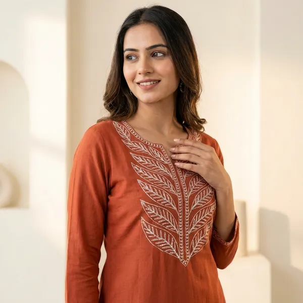 Kurta_Palazzo_Set_Rust_Orange_Embroidered_Three_Piece_With_Dupatta