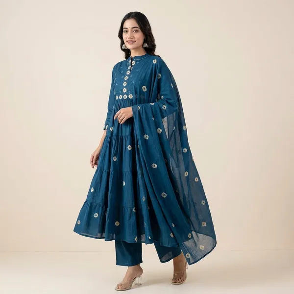 Anarkali_Suit_Set_Blue_Embroidered_With_Dupatta