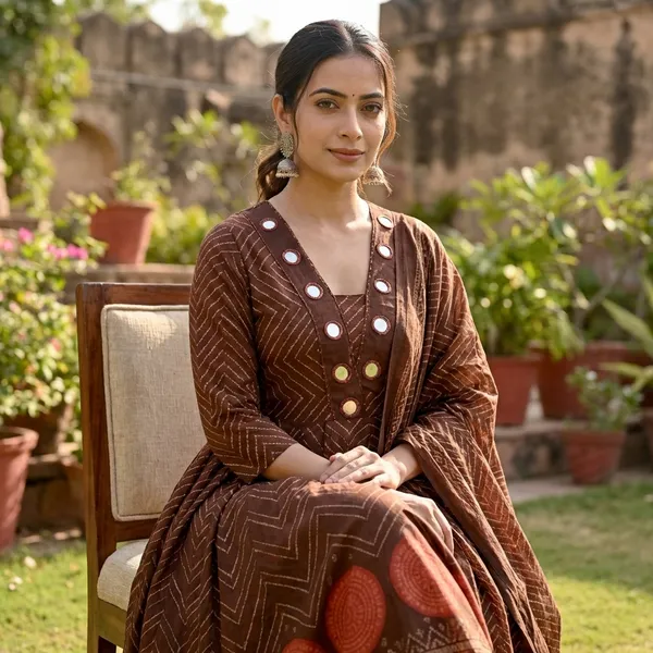 Anarkali_Suit_Brown_Traditional_Embroidery_Motifs