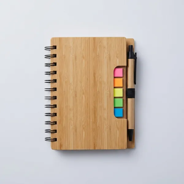 Bamboo_Spiral_Notebook_With_Sticky_Notes_And_Pen_Eco_Friendly_Stationery_Set