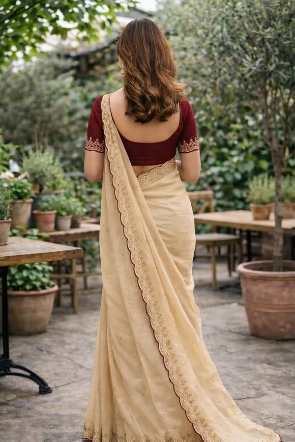 Cream_Silk_Solid_Print_Saree_For_Women
