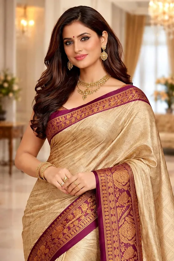 Maroon_Cotton_Geometric_Print_Saree_For_Women