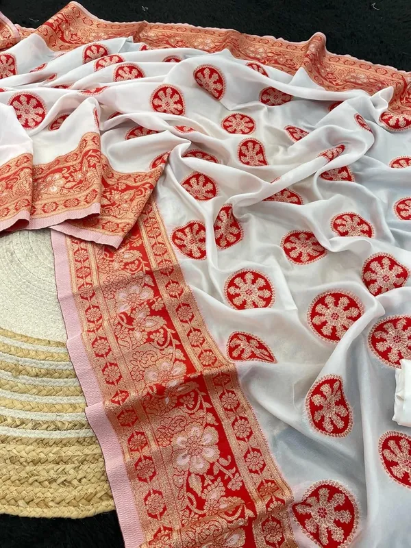 White_Silk_Solid_Print_Saree_For_Women