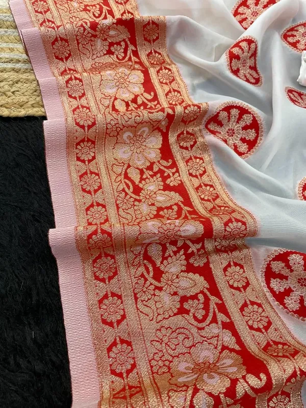 White_Silk_Solid_Print_Saree_For_Women