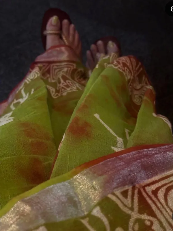 Green_Linen_Warli_Tribal_Print_Saree_For_Women