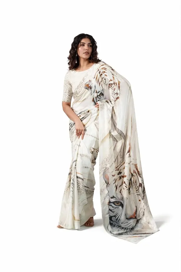 White_Satin_Saree_For_Women