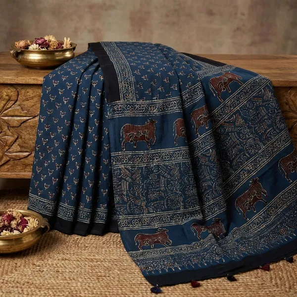 Navy_Blue_Elephants_And_Paisley_Motifs_Cotton_Silk_Saree_For_Women