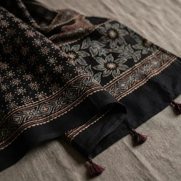 Black_Floral_And_Paisley_Cotton_Silk_Saree_For_Women