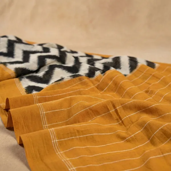 Multicolour_Zig_Zag_Ikat_Print_Cotton_Silk_Saree_For_Women