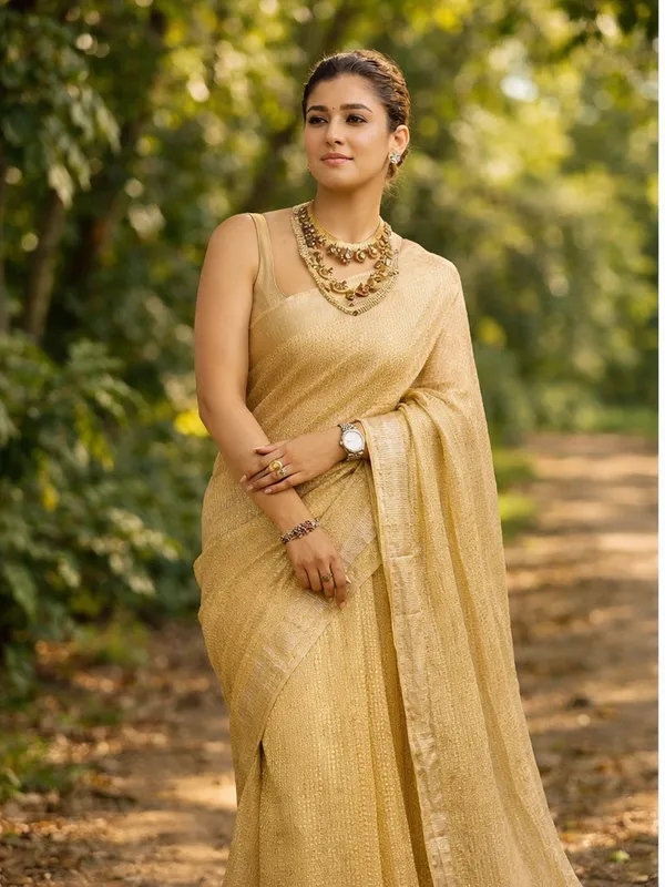 Gopinathji_Studio_Nayanthara_Inspired_Golden_Tissue_Saree_for_Women__Premium_Party_Wear_&_Wedding_Collection