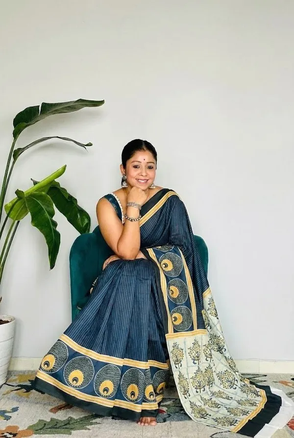 Blue_Striped_Cotton_Silk_Saree_For_Women