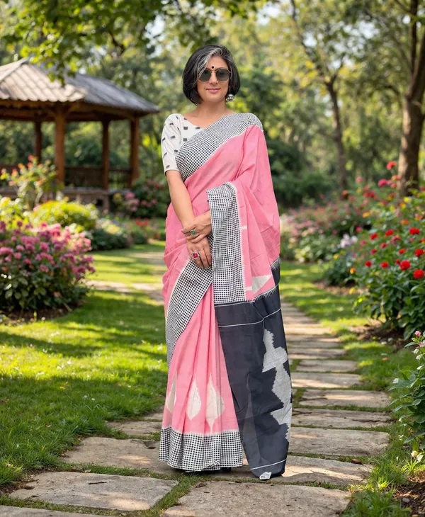Pink_Tie_Dye_Batik_Style_Cotton_Silk_Saree_For_Women