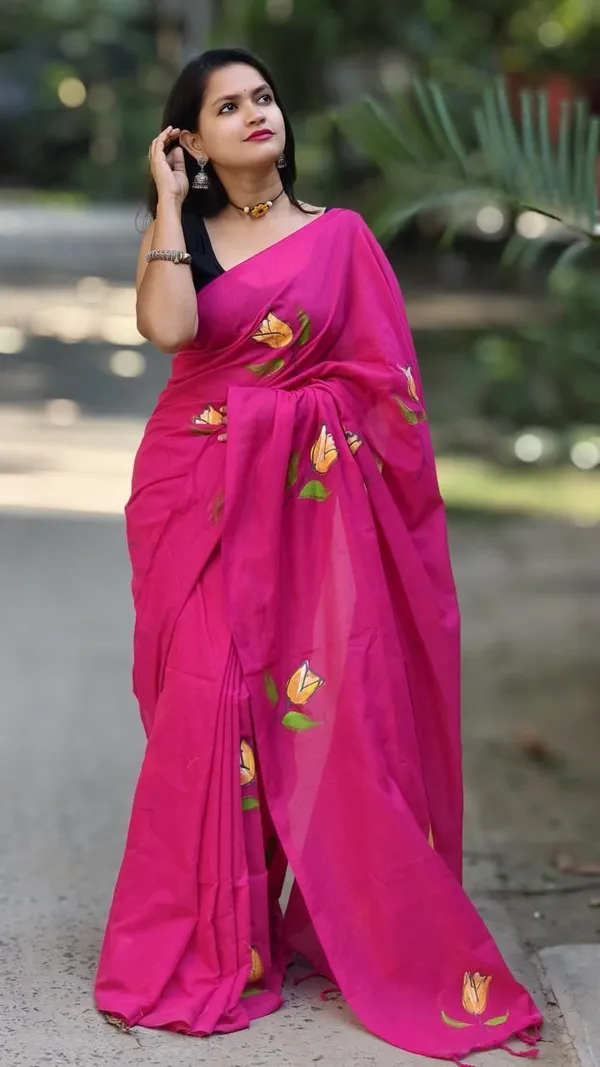 Pink_Striped_And_Self_Design_And_Woven_Premium_Saree_For_Women
