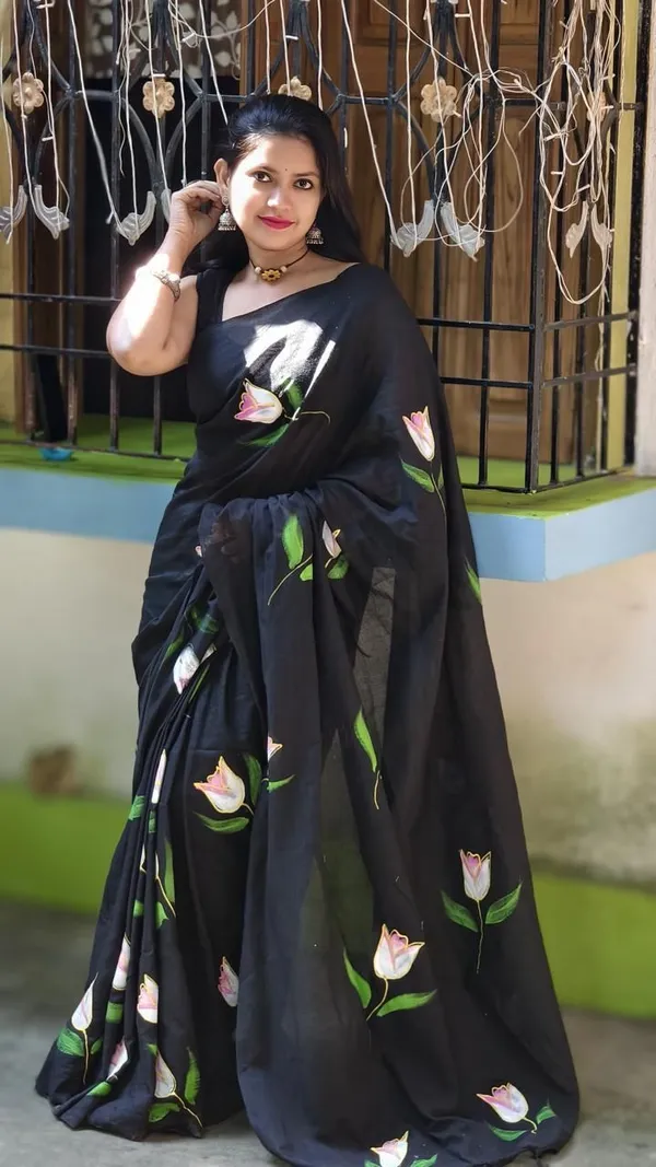 Black_Temple_Border_Premium_Saree_For_Women