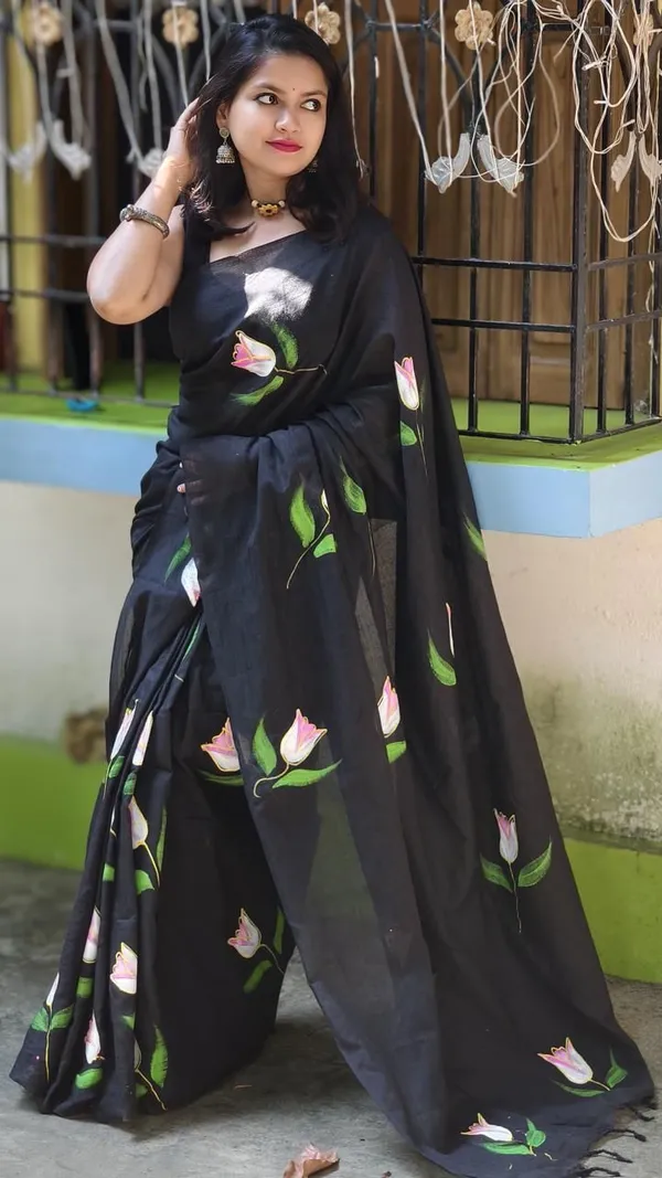 Black_Temple_Border_Premium_Saree_For_Women