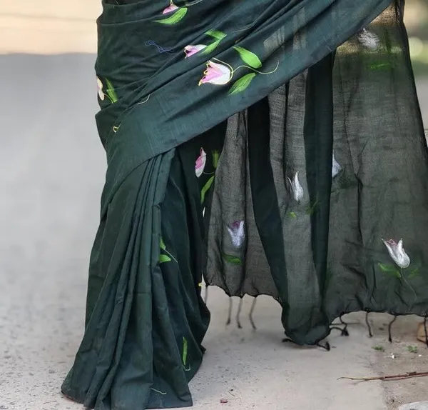 Yellow_Embroidered_Premium_Saree_For_Women