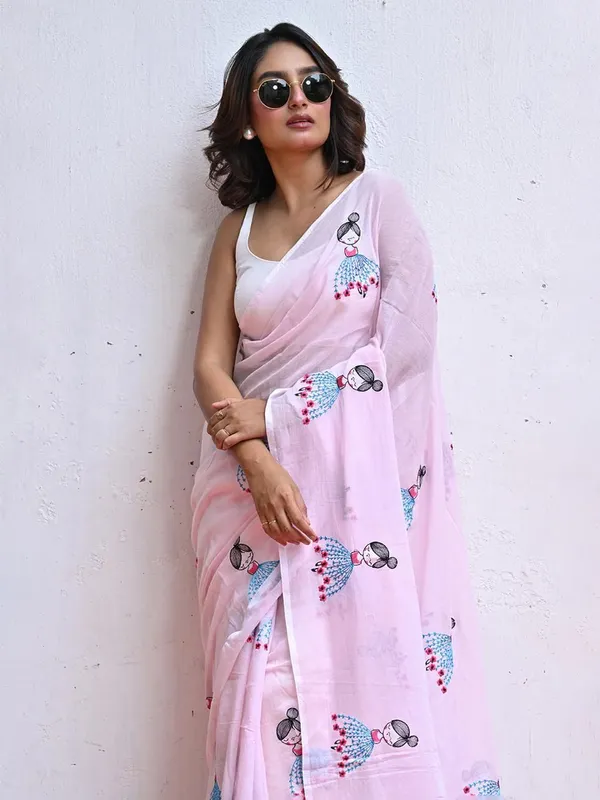 Light_Pink_Printed_Premium_Saree_For_Women